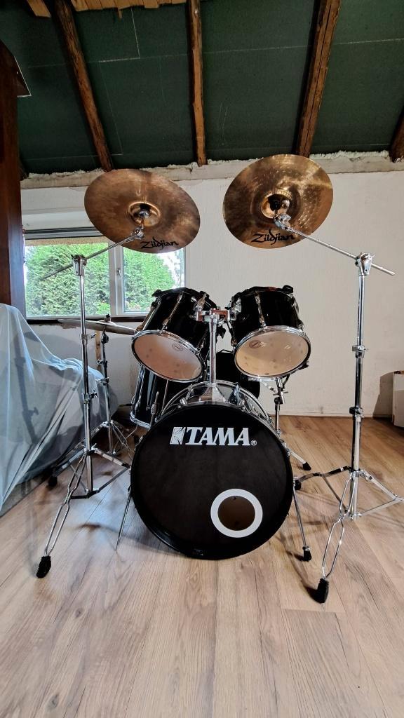 Nette Tama Rockstar Drumstel + Zildjian ZXT Bekkens in tas, Muziek en Instrumenten, Drumstellen en Slagwerk, Zo goed als nieuw