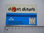 sticker oud KLM vliegtuig do not disturb retro vintage, Verzamelen, Stickers, Verzenden, Zo goed als nieuw, Bedrijf of Vereniging