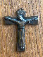 Bronzen kruisje kruis Jezus hanger vintage, Ophalen of Verzenden