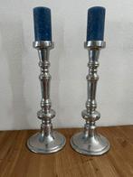 2 Massieve kandelaars (zilverkleurig), Ophalen, Zilver