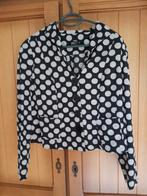 Blazer jasje van Moq maat 44 travelstof zwart creme., Kleding | Dames, Jasjes, Kostuums en Pakken, Verzenden, Zwart, Maat 42/44 (L)