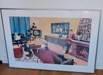 Grote Franse schoolplaat ingelijst met passe-partout, Antiek en Kunst, Kunst | Litho's en Zeefdrukken, Ophalen