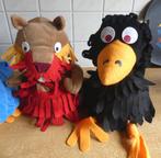 Fabeltjeskrant handpoppen knuffels pluche 3x wolf raaf bever, Ophalen of Verzenden, Gebruikt, Tv, Actiefiguur of Pop