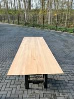 Rechthoekige eettafel 300x100x3 verjongd eiken rustiek, Ophalen, 100 tot 150 cm, Eikenhout, Vijf personen of meer