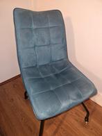 Petrol eetkamerstoelen 2x, Blauw, Zo goed als nieuw, Ophalen