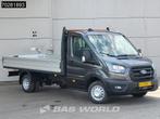 Ford Transit 170pk Open Laadbak Dubbellucht 3,5t Trekhaak Ai, Auto's, Bestelauto's, Stof, Euro 6, 4 cilinders, Zwart