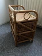 2 Bamboe Nachtkastjes, Huis en Inrichting, Slaapkamer | Nachtkastjes, Ophalen, Overige materialen, Gebruikt, Minder dan 45 cm