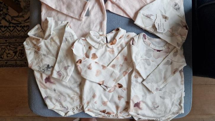 Set babykleertjes maat 50 56 en 62. Biologisch katoen. Nieuw, Kinderen en Baby's, Babykleding | Maat 56, Zo goed als nieuw, Meisje