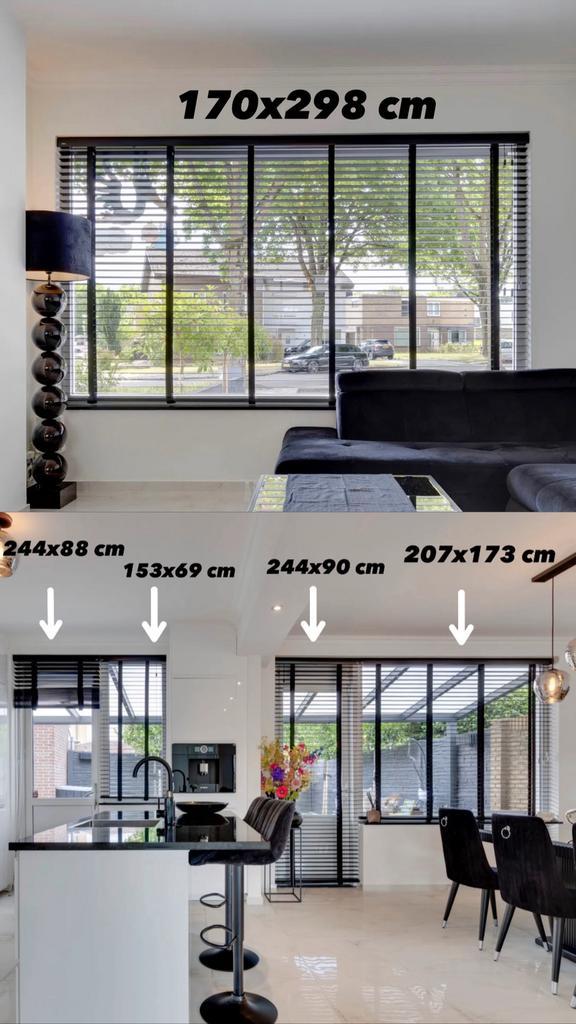 Houten jaloezieën | zwart | nog garantie, Huis en Inrichting, Stoffering | Vloerbedekking, Zo goed als nieuw, Tapijt, Zwart, minder dan 10 m²