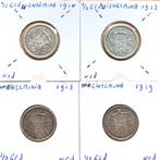 Nederland 1/2 of halve gulden 1910 1912 1913 1919 zilver, Postzegels en Munten, Munten | Nederland, Ophalen of Verzenden, Koningin Wilhelmina