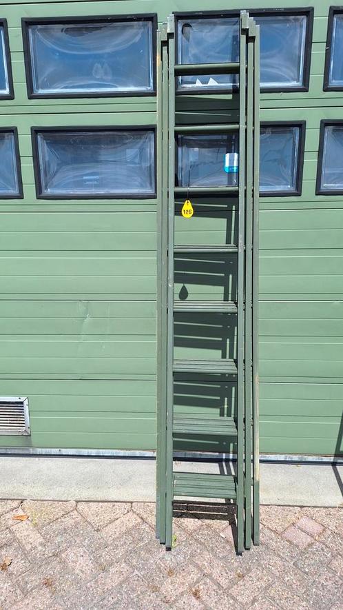 ladder  schuifladder 3 x 8 spots ,, Doe-het-zelf en Verbouw, Ladders en Trappen, Gebruikt, Ladder, 4 meter of meer, Opvouwbaar of Inschuifbaar