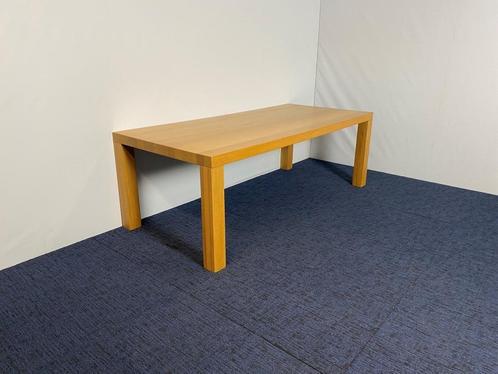 2 x Vergadertafel, hout, eiken look, 220 x 90 x 75 cm., Huis en Inrichting, Bureaus, Gebruikt, Ophalen