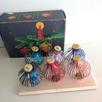 6 vintage Lauscha oude kerstballen kersthangers folie., Ophalen of Verzenden, Gebruikt