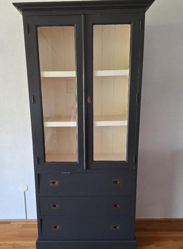 Houten vitrinekast/buffetkast Facet Geslepen Glas 210x90x41 beschikbaar voor biedingen