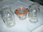 2 glazen fles model vaasjes met weckpotje, Ophalen, Overige kleuren, Minder dan 50 cm, Glas