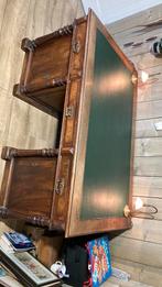 Oud engels bureau met groenleren blad, Huis en Inrichting, Bureaus, Ophalen, Gebruikt, Bureau