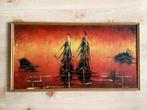 Schilderij, olieverf, schepen, abstract, kleurig, vintage, Ophalen