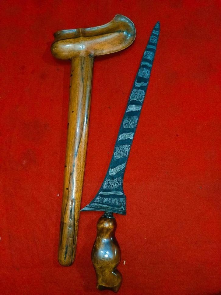 Antieke Keris Brojol Pamor Udan Liris Gayaman Solo SVC91, Antiek en Kunst, Kunst | Niet-Westerse kunst, Verzenden