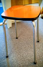 Oranje chroom Retro Krukje in Schitterende Staat, Huis en Inrichting, Stoelen, Ophalen, Overige kleuren, Zo goed als nieuw, Eén