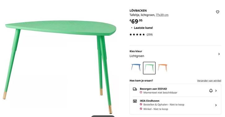 Ikea Lövbacken, Huis en Inrichting, Tafels | Bijzettafels, Nieuw, Overige vormen, 45 tot 60 cm, Minder dan 55 cm, Hout, Ophalen