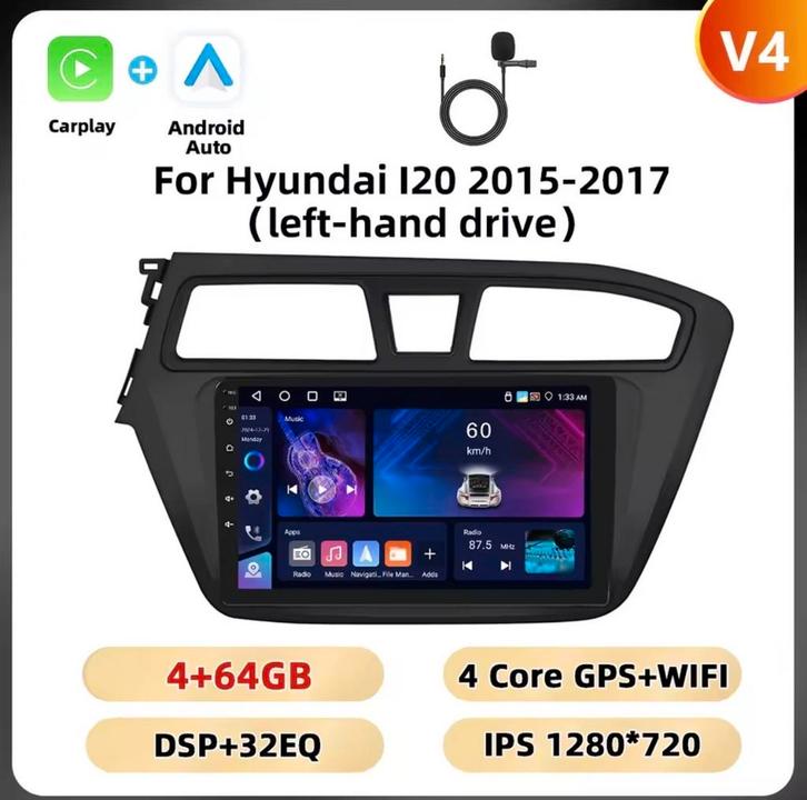 Hyundai i20 Navigatie Apple CarPlay Android (2015-2018), Auto diversen, Autoradio's, Nieuw, Ophalen of Verzenden