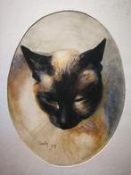 Gemengde techniek. Kat. Gesigneerd en gedateerd., Ophalen of Verzenden