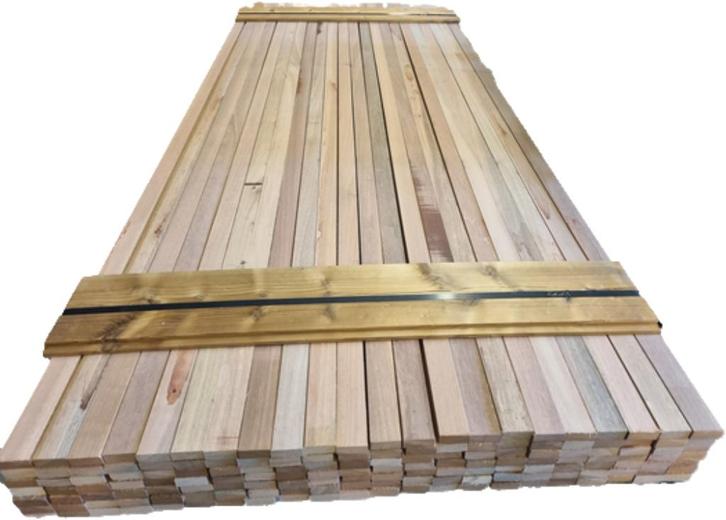 154 Hardhouten latten - geschaafd 1.9x4.5 cm - nr: HP200, Tuin en Terras, Palen, Balken en Planken, Nieuw, Planken, 250 cm of meer