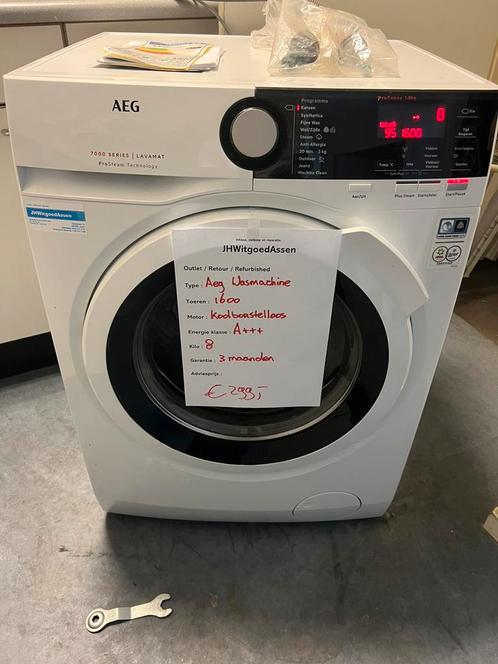 Aeg wasmachine 8kg 1600 toeren. Bezorgd en garantie., Witgoed en Apparatuur, Wasmachines, Refurbished, Voorlader, 8 tot 10 kg