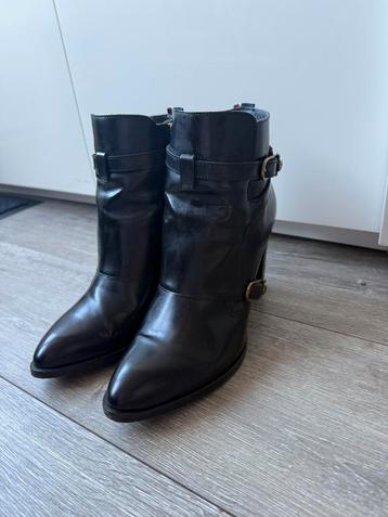 Tommy Hilfiger Dames Enkellaars Leer hoge hak maat 39 beschikbaar voor biedingen