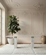 De perfecte vintage bianco Cararra marmeren side table, Ophalen of Verzenden