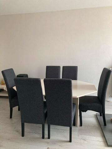 6 Antraciet Stoffen Eetkamerstoelen - Amsterdam beschikbaar voor biedingen