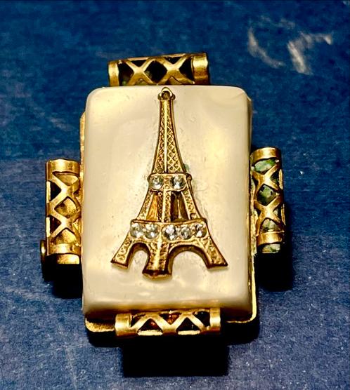 Antieke Parijs Broche - Eiffeltoren, Sieraden, Tassen en Uiterlijk, Broches, Gebruikt, Overige materialen, Goud, Minder dan 4 cm