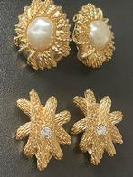 2 paar luxe vintage oorklips jaques esterel nieuwstaat, Ophalen of Verzenden, Zo goed als nieuw, Goud, Overige materialen