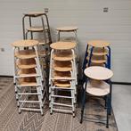 25 x partij vintage school krukken atelier krukken, Ophalen, Gebruikt, Hout