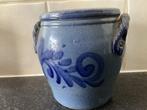 Vintage Blauwe Aardewerk Pot met Handvatten, Antiek en Kunst, Antiek | Keramiek en Aardewerk, Ophalen of Verzenden