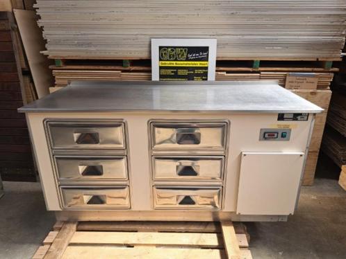 snijtafel rvs werkblad en 6 lades, werkbank, oppottafel., Doe-het-zelf en Verbouw, Werkbanken, Gebruikt, 120 tot 170 cm, Ophalen