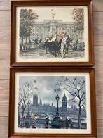 Twee ingelijste prenten van Londen, Antiek en Kunst, Ophalen