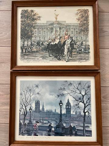 Twee ingelijste prenten van Londen beschikbaar voor biedingen