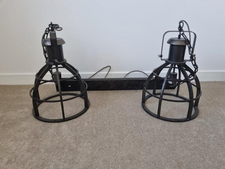 Stoere industriële hanglamp, Huis en Inrichting, Lampen | Hanglampen, Gebruikt, Minder dan 50 cm, Ophalen of Verzenden