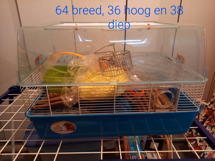 Ferplast knaagdieren kooi met veel extra's, Dieren en Toebehoren, Knaagdieren en Konijnen | Hokken en Kooien, Zo goed als nieuw