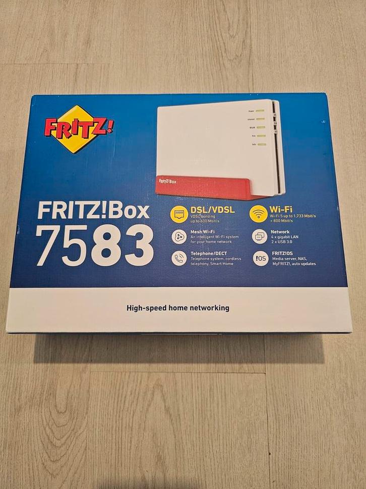Fritzbox 7583 - NIEUW in doos!, Computers en Software, Routers en Modems, Nieuw, Router met modem, Ophalen of Verzenden