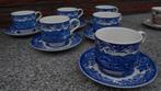 6 kop en schotel Broadhurst blauw prachtstaat engels servi, Antiek en Kunst, Ophalen of Verzenden