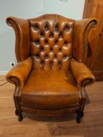 Chesterfield stoel Bruin leer, Antiek en Kunst, Ophalen
