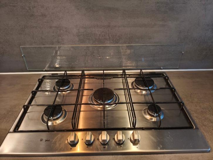 Hele nette Whirlpool 5-pits kookplaat, Witgoed en Apparatuur, Kookplaten, Zo goed als nieuw, Inbouw, Gas, 5 kookzones of meer