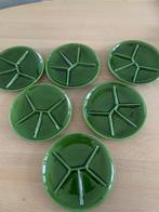 Set vintage groene Javurek borden 6 stuks, Huis en Inrichting, Keuken | Servies, Bord(en), Overige stijlen, Zo goed als nieuw