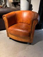 Stoere Schapenleren Clubfauteuil Vintage Merk Joris, Ophalen of Verzenden, Gebruikt, 75 tot 100 cm, Leer