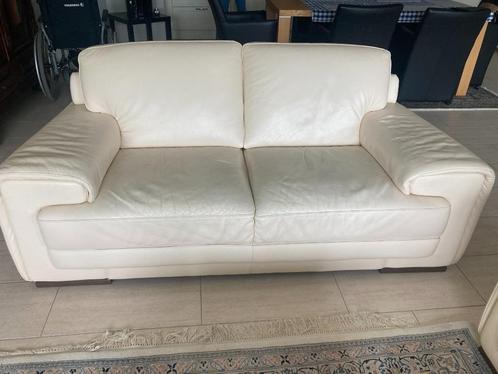 Natuzzi 2-zits leren bank, Huis en Inrichting, Banken | Bankstellen, Gebruikt, Rechte bank, Tweepersoons, 150 tot 200 cm, Leer