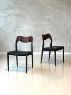 Niels Otto Moller 71 eetkamerstoelen 3x vintage prijs p/stuk, Gebruikt, Drie, Zwart, Vintage