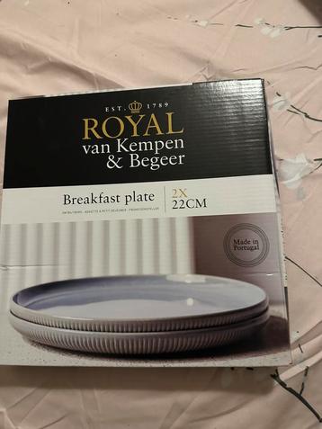 Royal Van Kempen & Begeer Ontbijtborden blauw beschikbaar voor biedingen