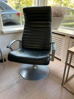 Bo Concept Wing leren draaifauteuil met hocker., Huis en Inrichting, Fauteuils, Ophalen, Gebruikt, Minder dan 75 cm, Leer